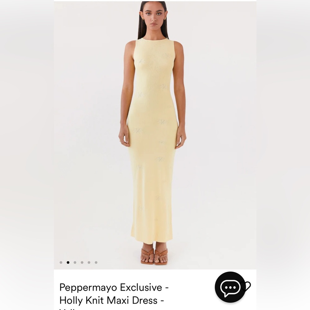 Peppermayo yellow floral knit maxi
